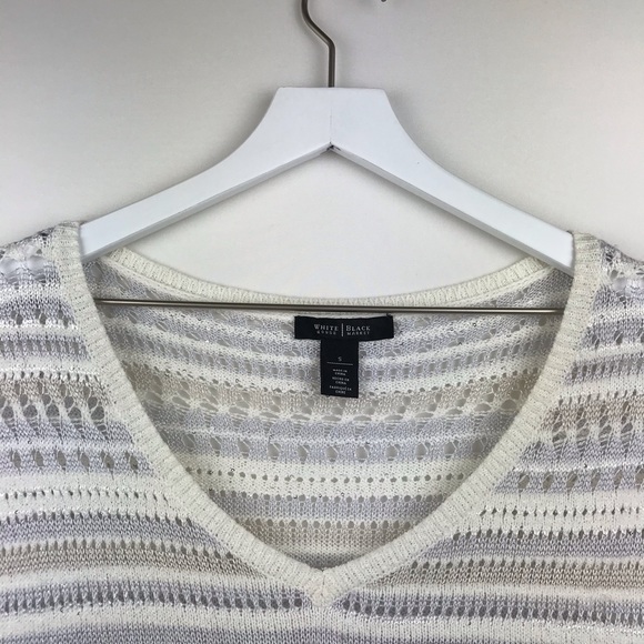 WHBM Short Sleeve Stitchy V-Neck Pullover - Picture 5 of 12